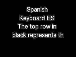 Spanish Keyboard ES The top row in black represents th