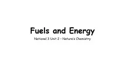 Fuels and Energy