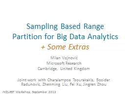 Sampling Based Range Partition for Big Data Analytics