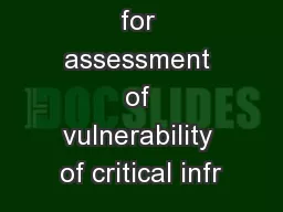 Approaches for assessment of vulnerability of critical infr