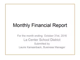 Monthly Financial Report