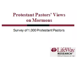 Protestant Pastors’ Views on Mormons