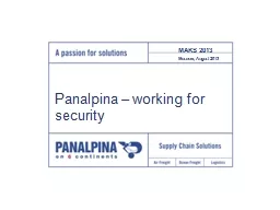 Panalpina – working for security