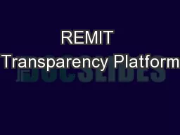 REMIT Transparency Platform