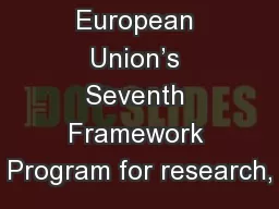 European Union’s Seventh Framework Program for research,