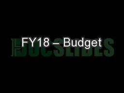 FY18 – Budget