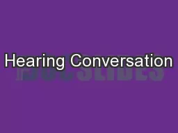 Hearing Conversation
