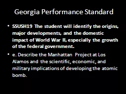 Georgia Performance Standard