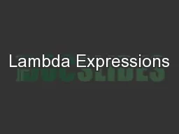 Lambda Expressions