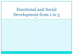 Emotional and Social Development from 1 to 3