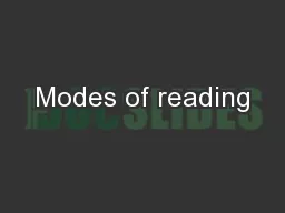 Modes of reading