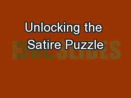 Unlocking the Satire Puzzle