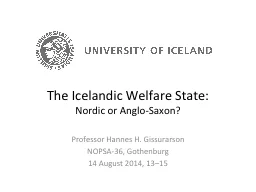 The Icelandic Welfare State: