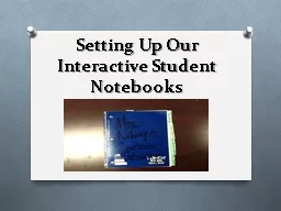 Setting Up Our Interactive Student Notebooks