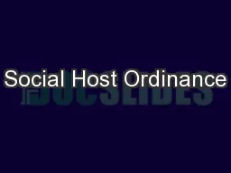 Social Host Ordinance