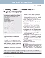 SOGC CLINICAL PRACTICE GUIDELINE Screening and Managem