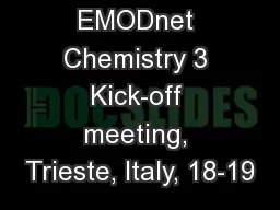 EMODnet Chemistry 3 Kick-off meeting, Trieste, Italy, 18-19