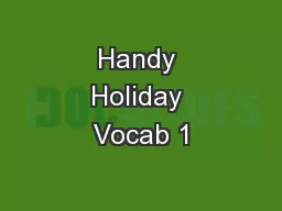Handy Holiday Vocab 1