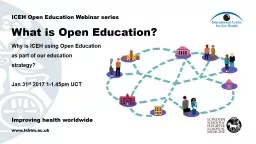ICEH Open Education Webinar series