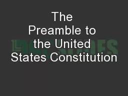 The Preamble to the United States Constitution