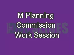 M Planning Commission Work Session