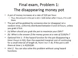 Final exam, Problem 1