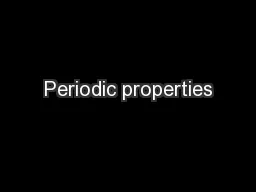 Periodic properties