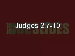 Judges 2:7-10