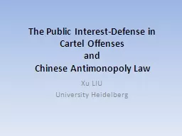 The Public Interest-Defense in Cartel Offenses
