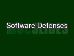 Software Defenses