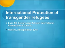 International Protection of transgender refugees