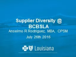Supplier Diversity @ BCBSLA