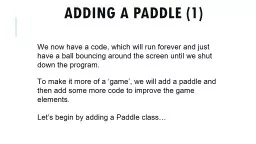 Adding a paddle (1)