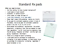 Standard Rx pads