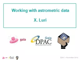 Working with astrometric data