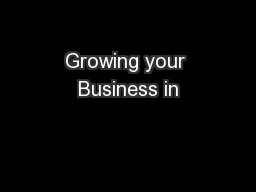 Growing your Business in