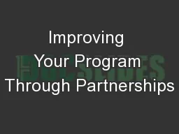 Improving Your Program Through Partnerships