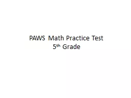 PAWS Math Practice Test