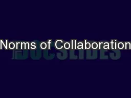 Norms of Collaboration