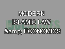 MODERN ISLAMIC LAW & ECONOMICS