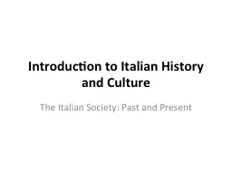 Introduction to Italian History and Culture