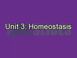 Unit 3: Homeostasis