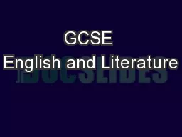 GCSE English and Literature