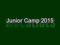 Junior Camp 2015