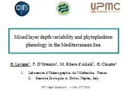 Mixed layer depth variability and phytoplankton