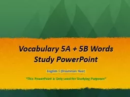 Vocabulary 5A + 5B Words