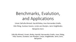 Benchmarks, Evaluation,