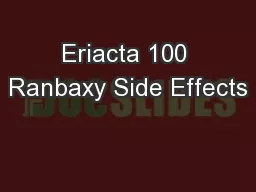 Eriacta 100 Ranbaxy Side Effects