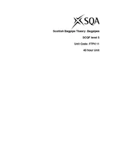 Scottish Bagpipe Theory  Bagpipes SCQF level Unit Code