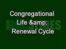 Congregational Life & Renewal Cycle